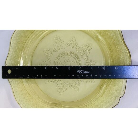 Federal Glass Patrician Spoke Yellow Amber Dinner Plate 11" Depression Glass - Picture 2 of 3